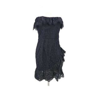 NWOT NBD Black Lace Strapless Dress Womens Small